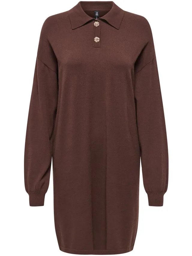Only Gebreide jurk ONLFIONA Korte jurk Deep Mahogany 1