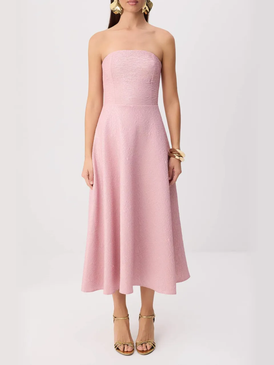 Trendyol TRENDYOLMİLLA Dames Roze Effen Midi Mouwloos Stijlvol/Avond Skater Jurken, foto 2