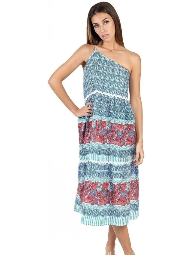 Isla Bonita By Sigris Lange Jurk Isla Bonita By Sigris Lange Midi -Jurk Wit