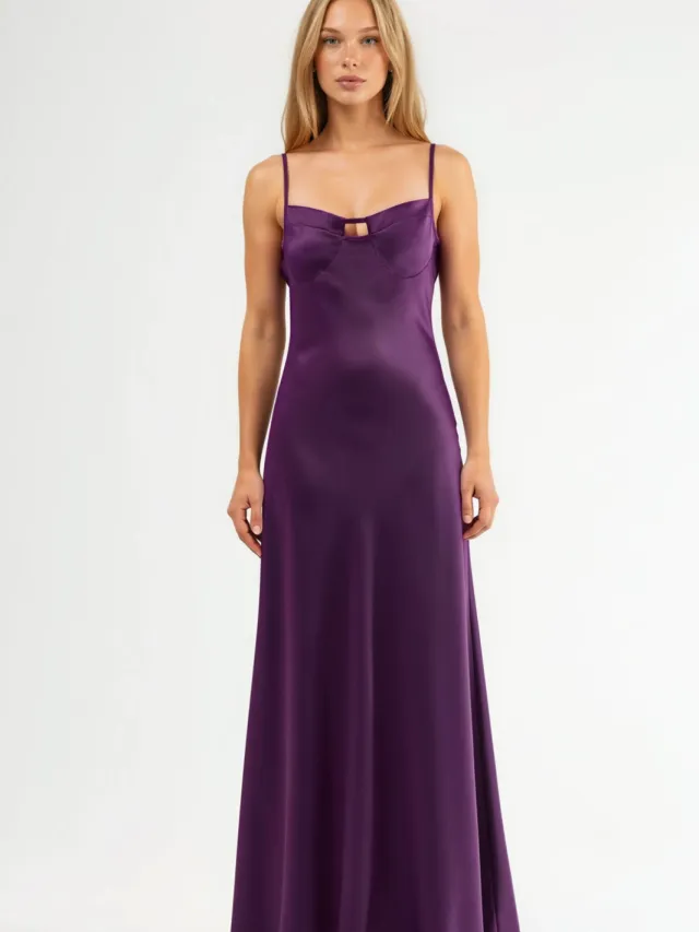 Hiccup Cut-Out Gedetailleerde Maxi Jurk Paars