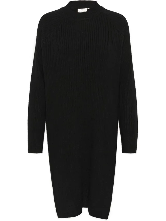 Kaffe KArinya Knit Dress Dames Jurk Black Deep