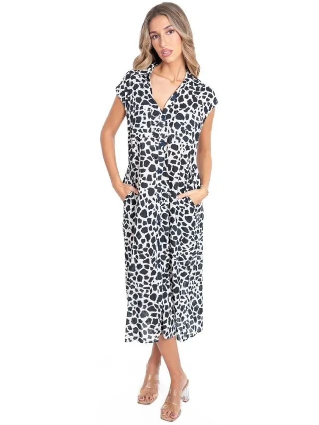 Isla Bonita By Sigris Lange Jurk Isla Bonita By Sigris Lange Midi-Jurk Zwart