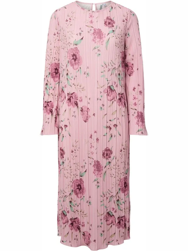 Pieces maxi-jurk PCAMBER PLISSE Pink Nectar