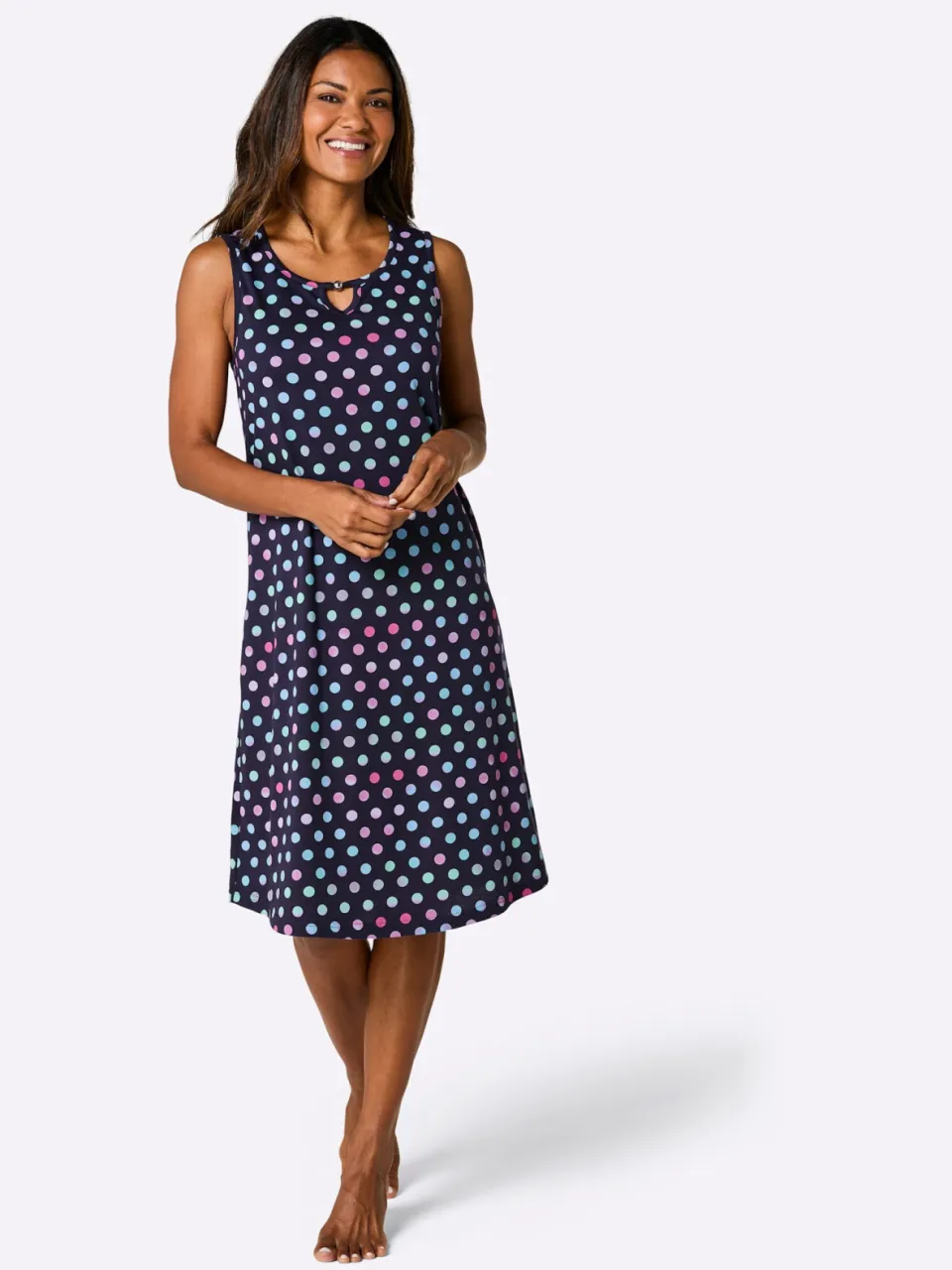 Zomerjurk marine/magenta bedrukt