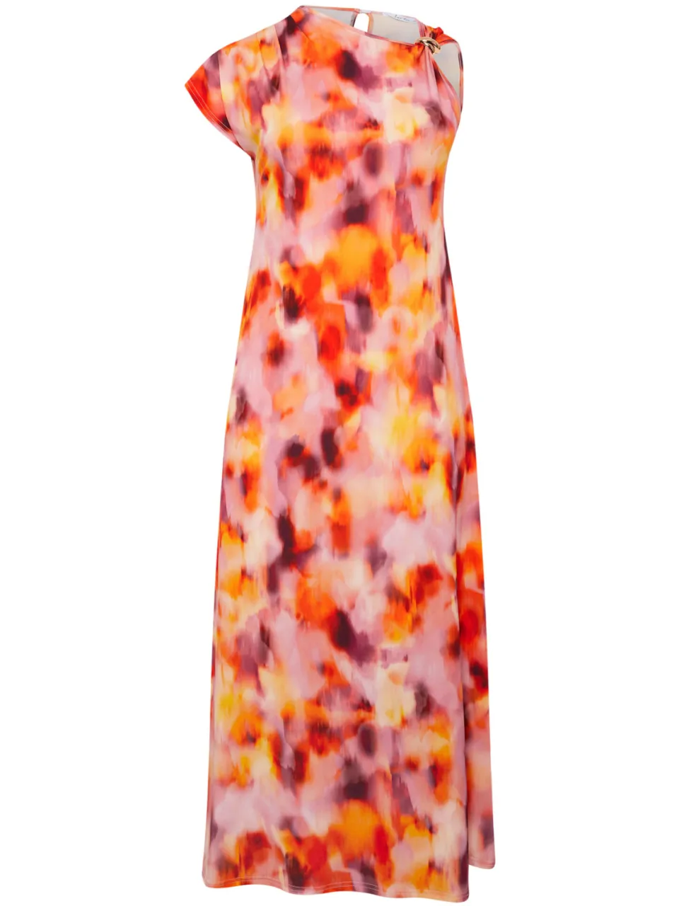 Yours London Oranje Jurk Met Vervaagde Abstracte Print En Gespdetail, foto 4