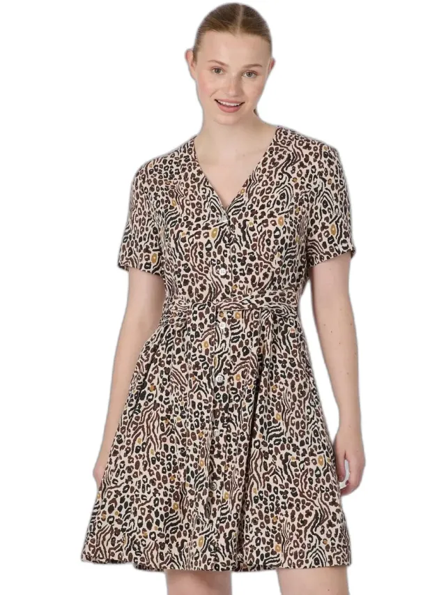 Damesjurk Ragwear Kveeda Print bruin