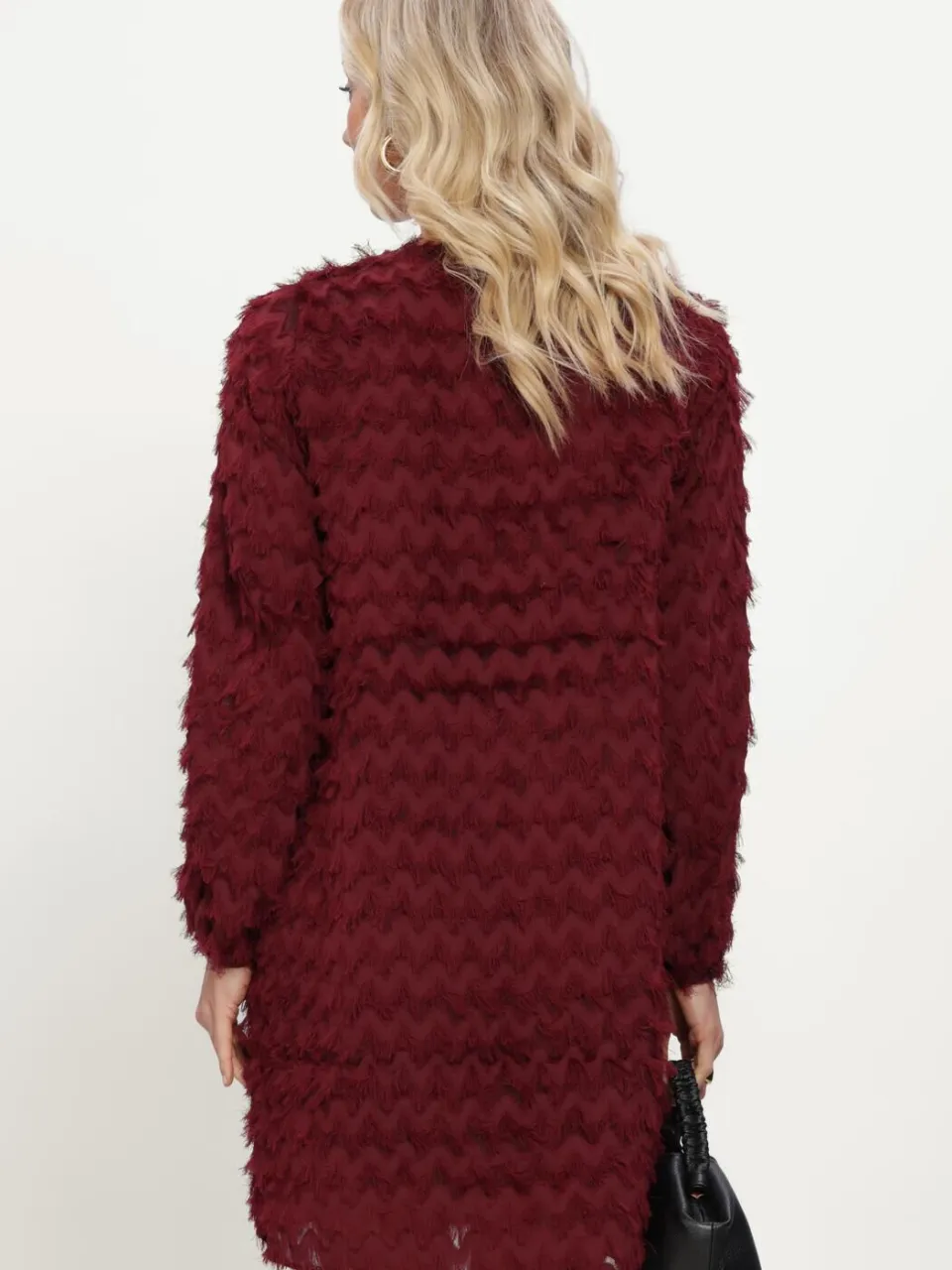 SELECTED WOMEN Dames Jurken Slwmyla Ls Relaxed Short Dress - Bordeaux, foto 3