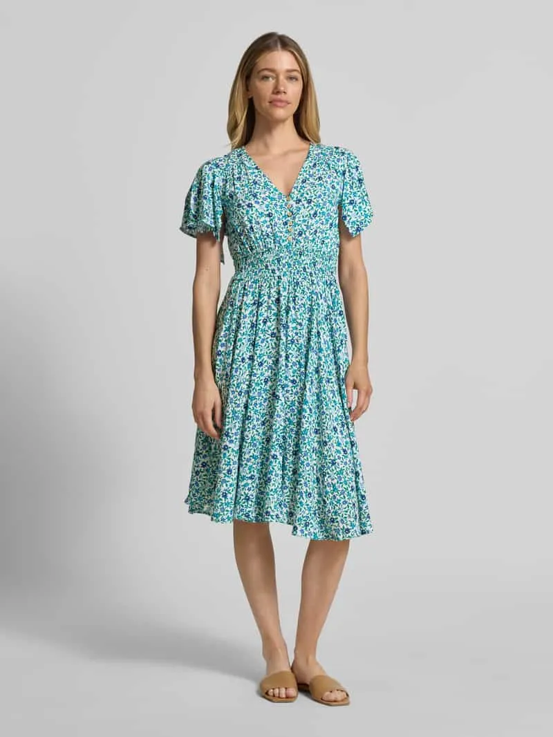 Apricot Knie-lange jurk van viscose Turquoise