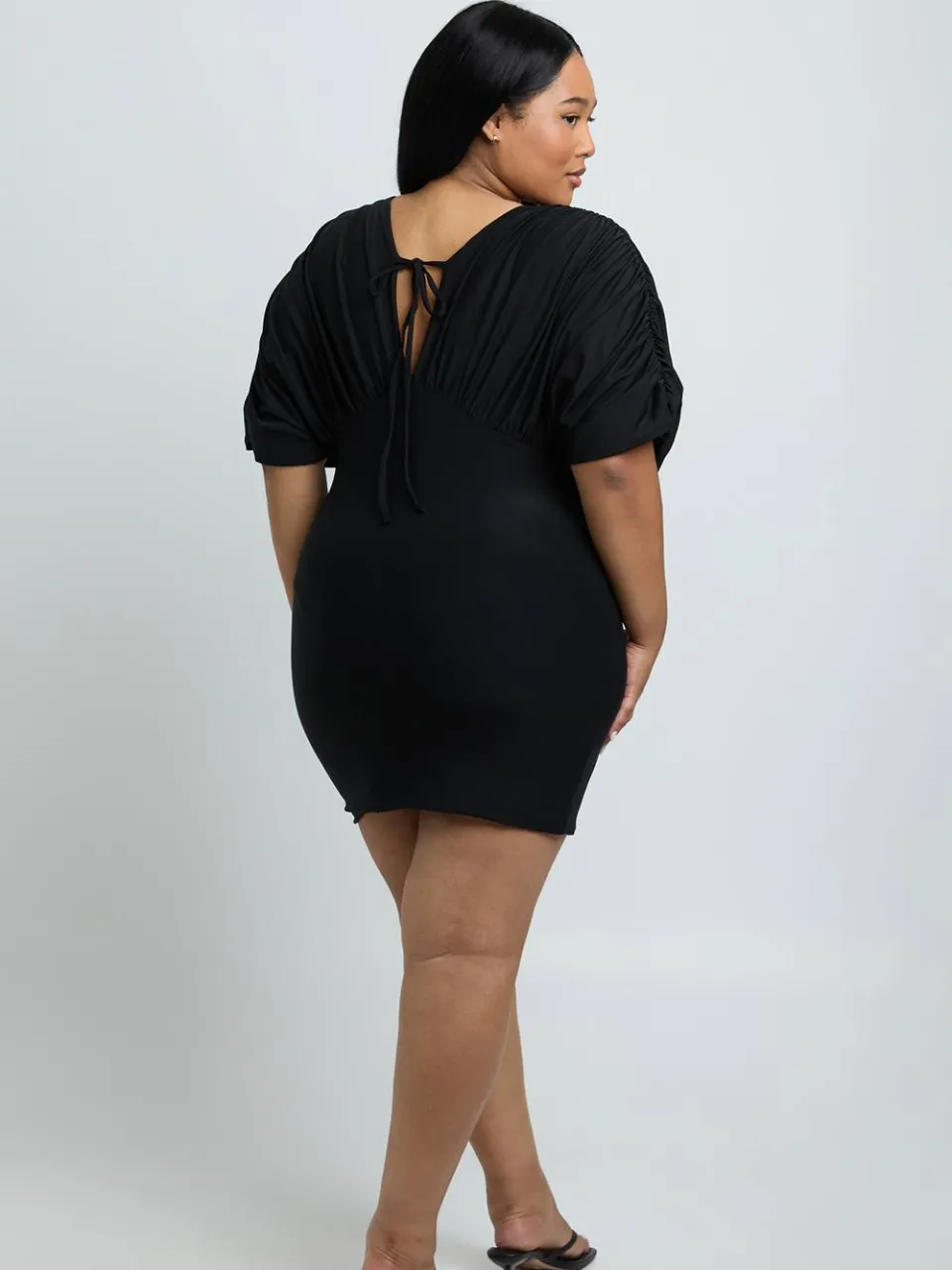 boohoo Dames Plus Super Zachte Vleermuis Jurk zwart, foto 3