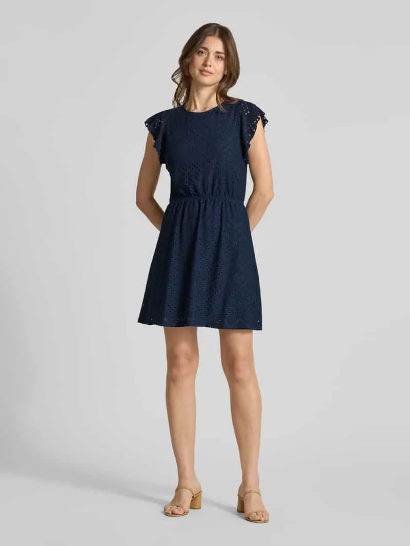 Vero Moda Getailleerde zomerjurk met ajourpatroon model 'TASSA' donkerblauw, foto 3