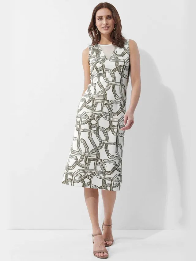 Alba Moda Jurk Jurk ecru / olijfgroen