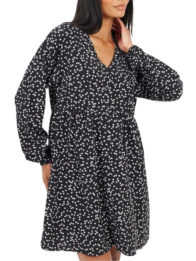 Brave Soul Mini-jurk voor dames (normale pasvorm) (Zwart, Wit)