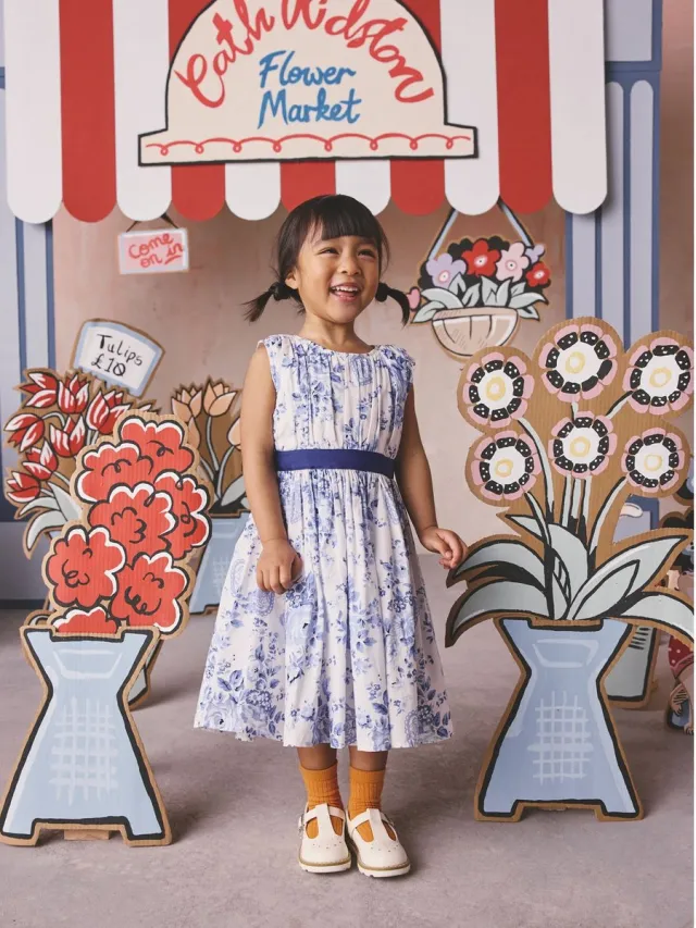 Next Meisjes - Mouwloze galajurk - Blauw Cath Kidston Blue Floral