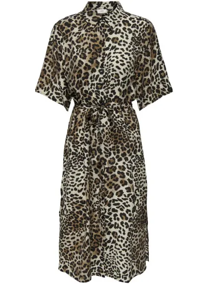 Jacqueline De Yong Barbara 2/4 midi shirt dress Veelkleurig