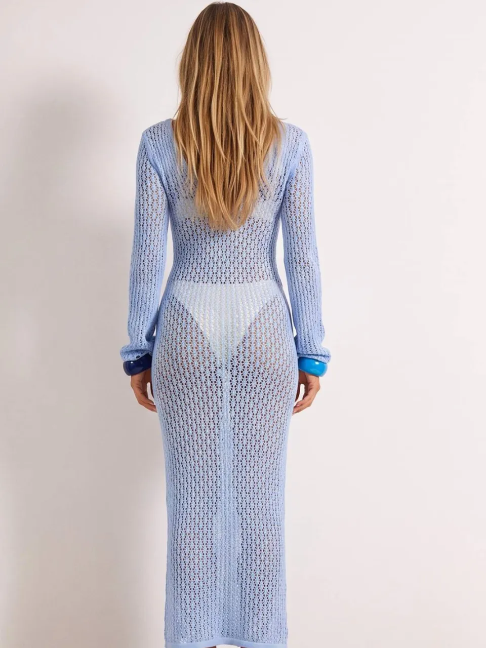 Trendyol TRENDYOLMİLLA Dames Blauw Regular Bodycon Strandjurken, foto 2