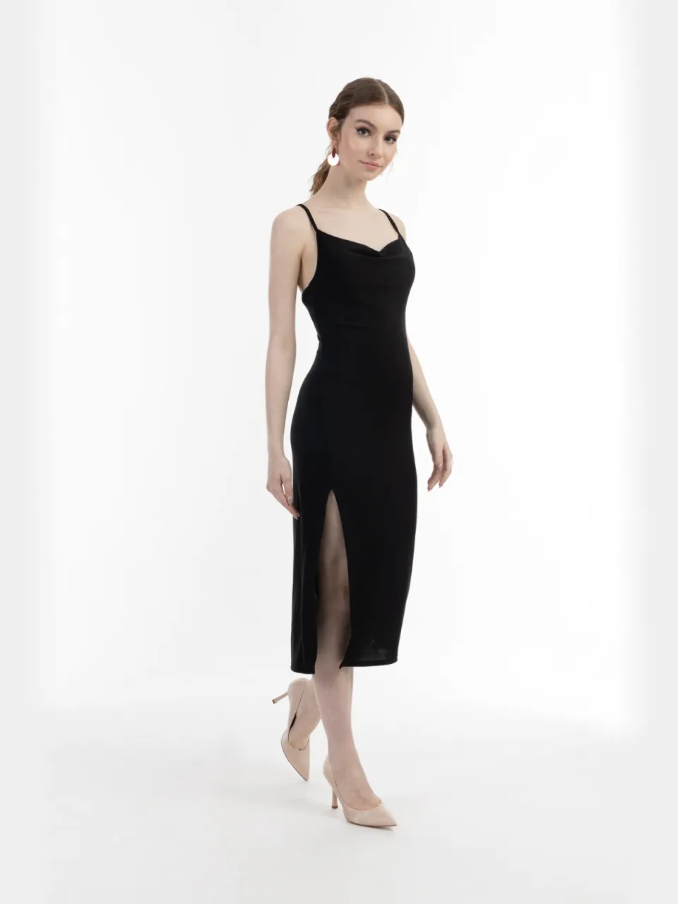 Mymo Midi-jurk met bandjes Dames zwart
