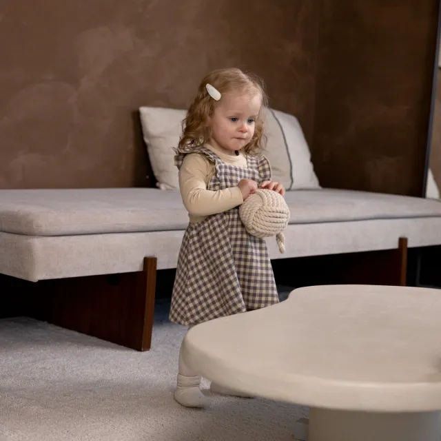Dirkje meisjes salopette + longsleeve Dark sand - love