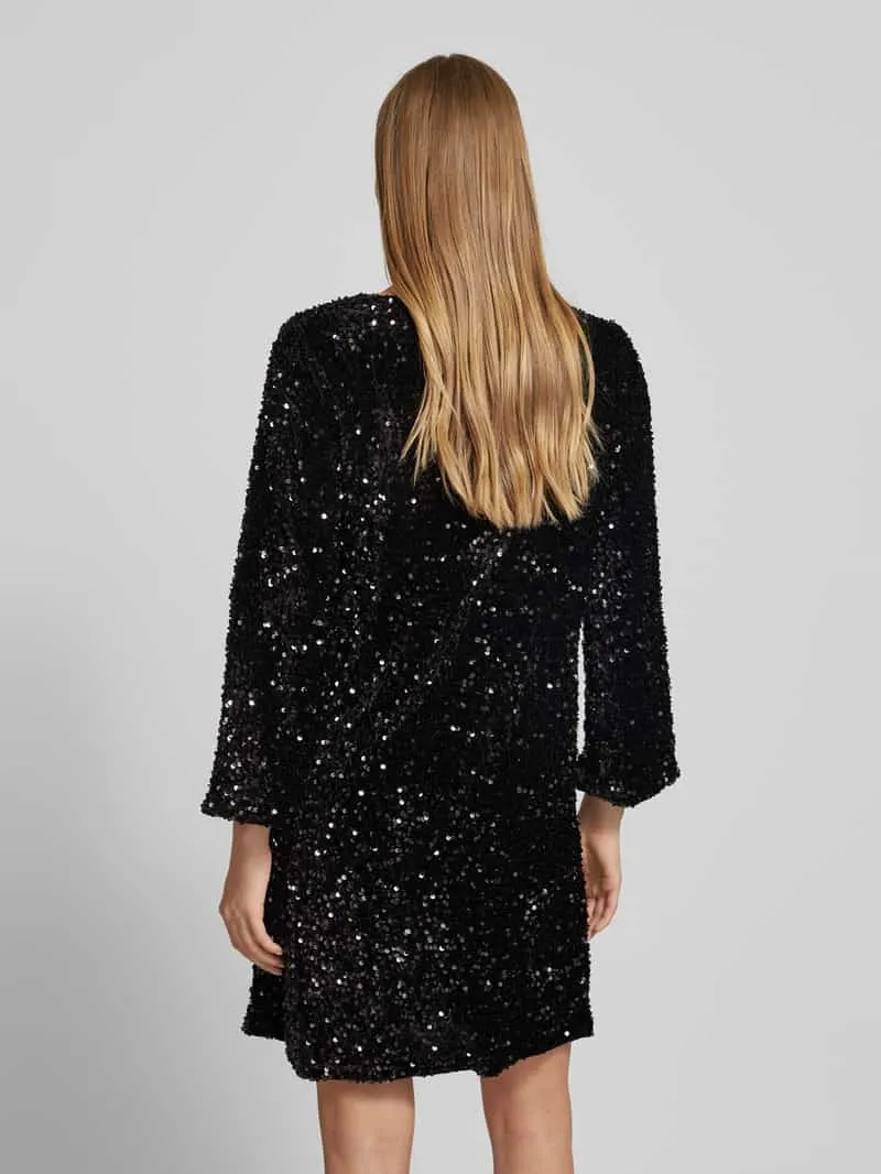 Vila Mini-jurk met pailletten, model 'FAITH' zwart, foto 3