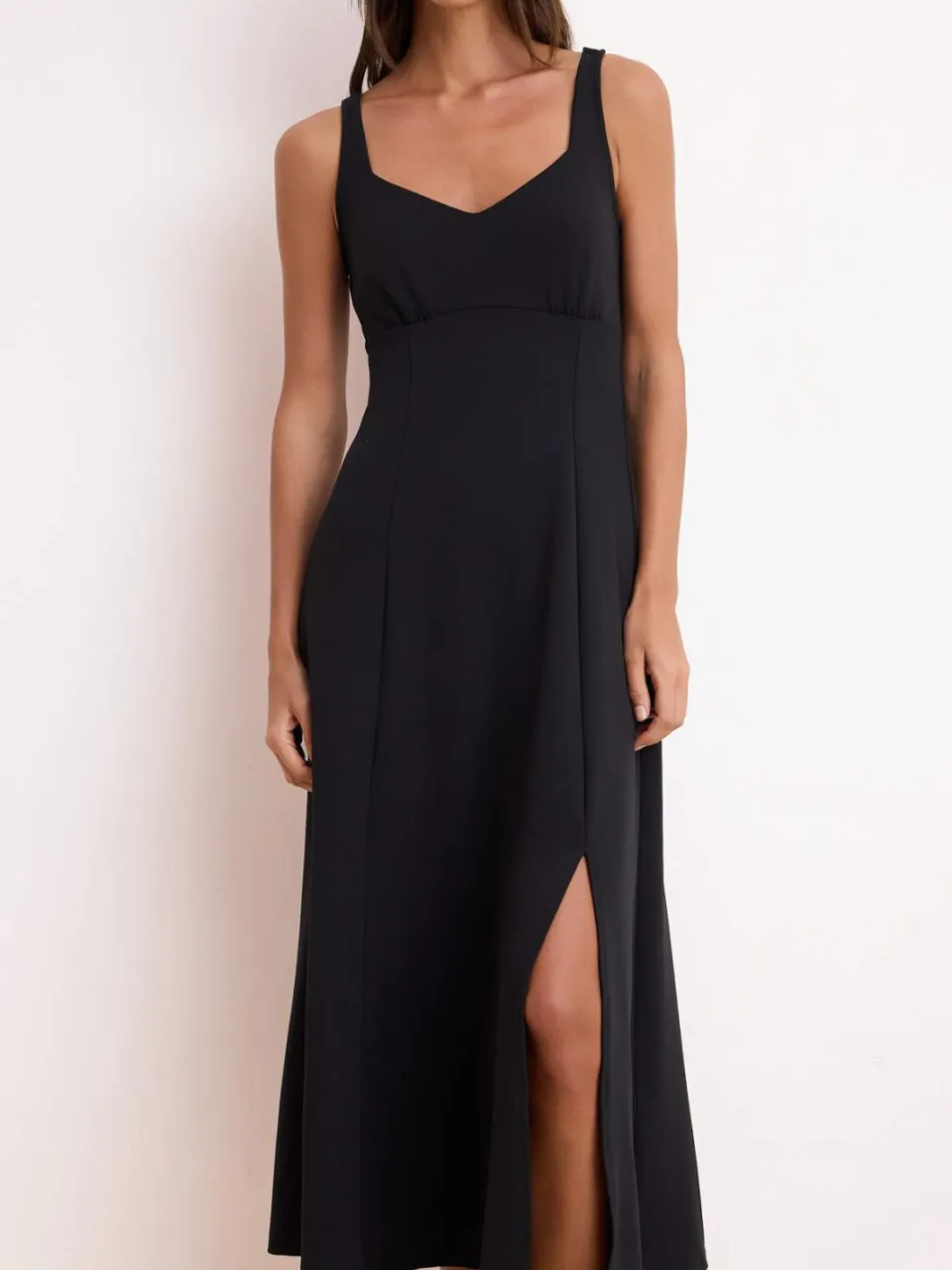 Turkishsouq Platte, mouwloze maxi-jurk voor dames in A-lijn model zwart, foto 2