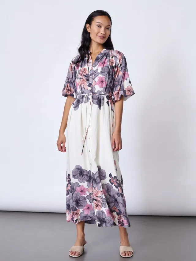 Sisters Point ELICE-DR1 - Dames jurk - Cream flower