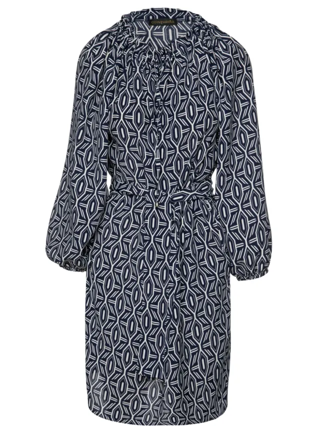 Conquista Jurk met riem en zakken marineblauw, foto 2
