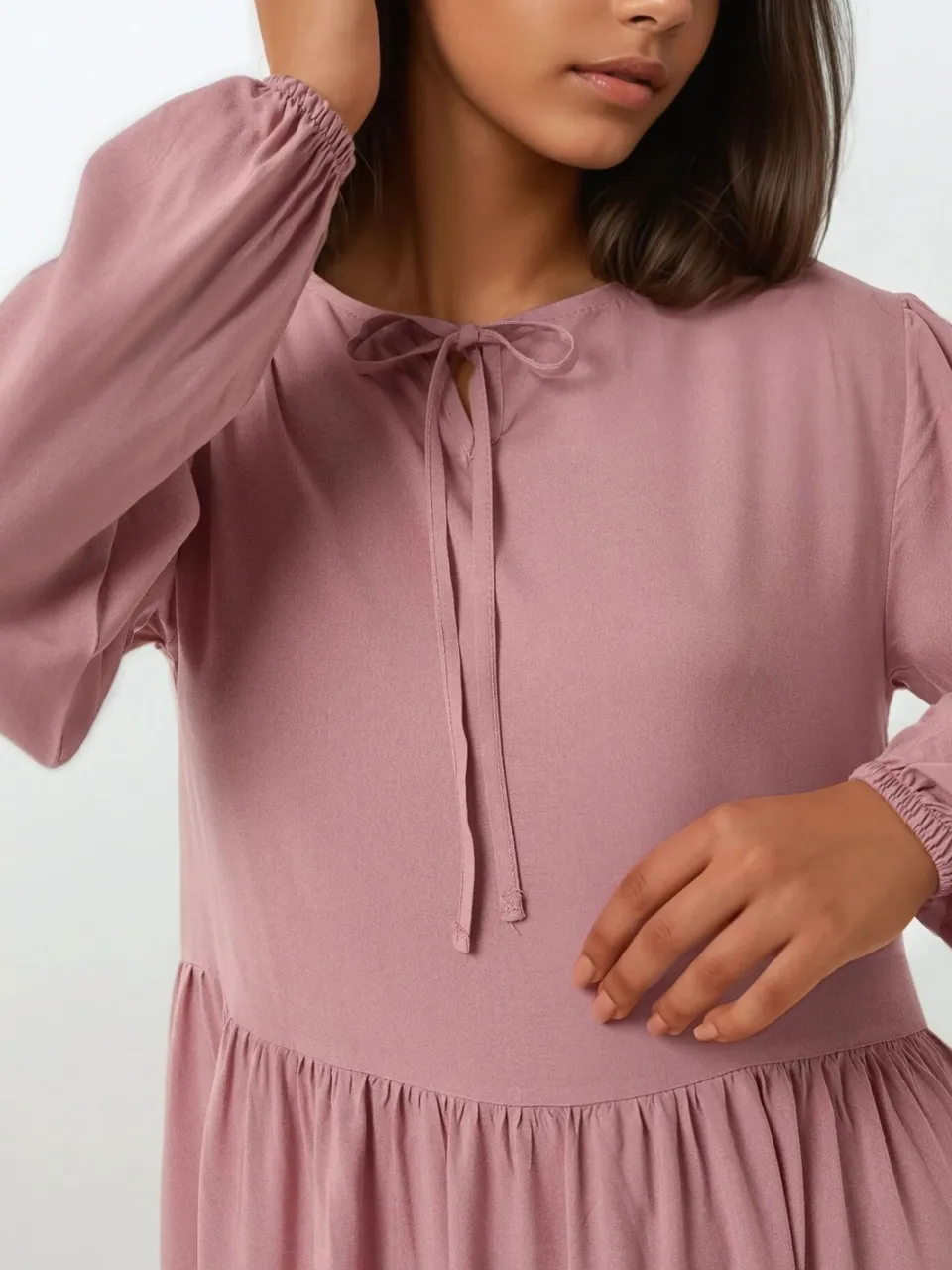 Hiccup Maxi-jurk met A-lijn pasvorm en ronde hals blush, foto 2