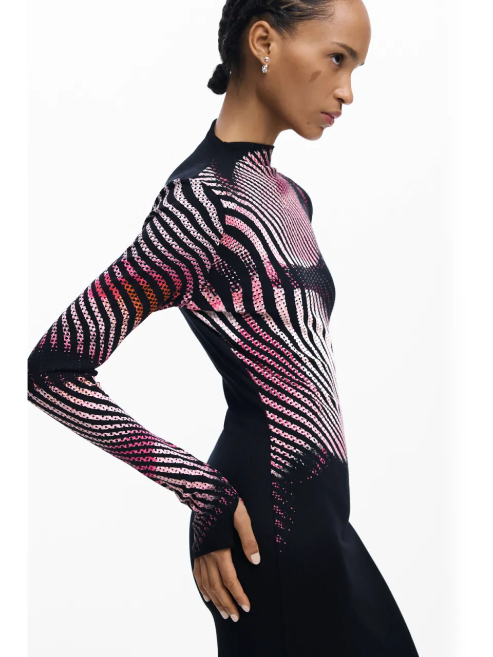 Desigual midi jurk zwart, foto 3
