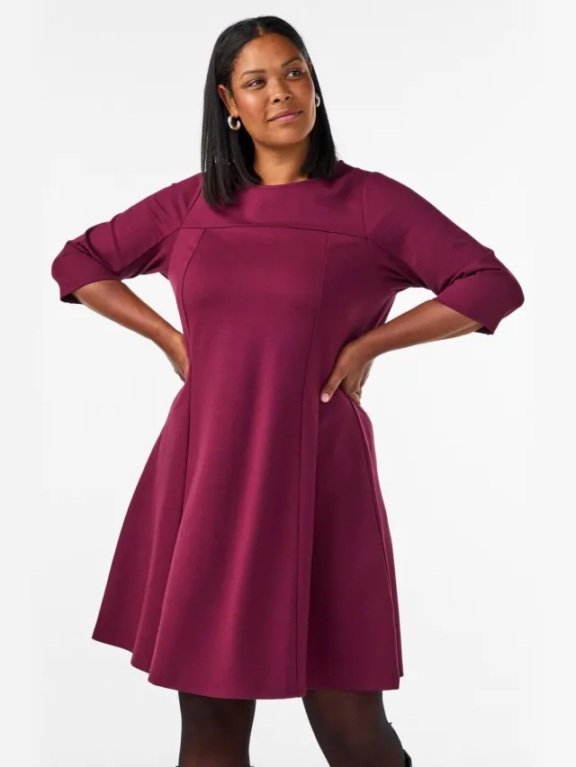 Zizzi A-lijn jurk Plus Size - donkerrood