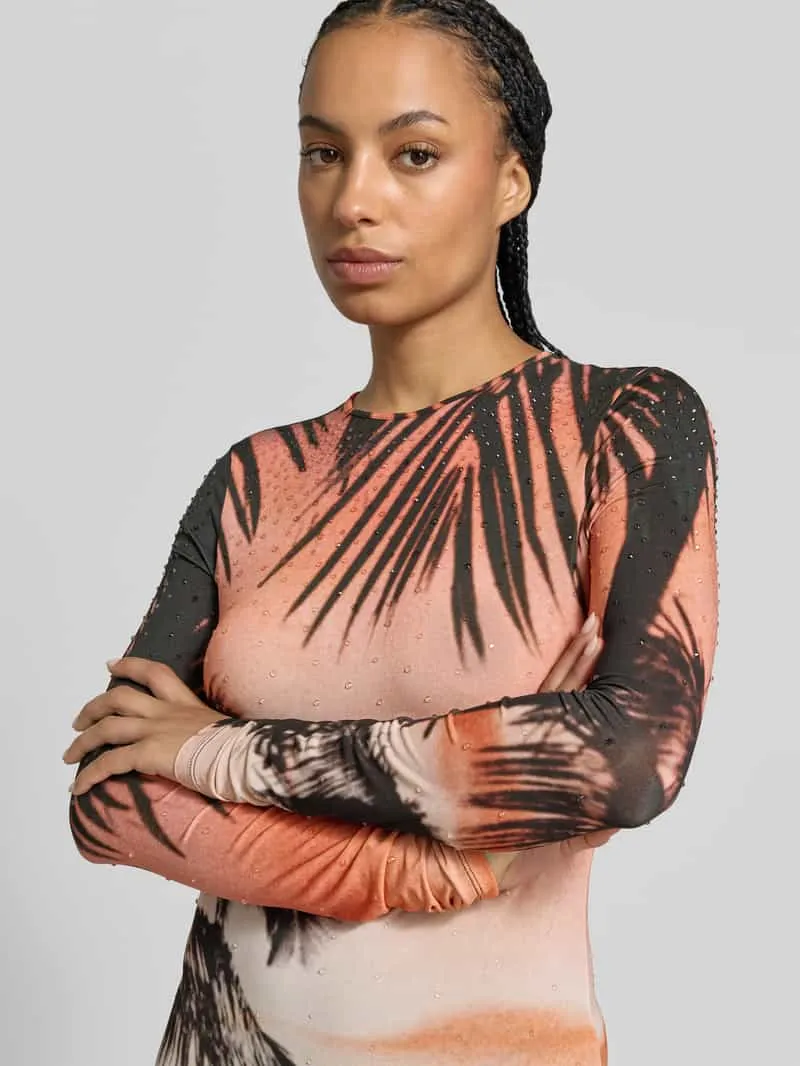 Rabanne Slim fit maxi-jurk van viscosemix oranje, foto 4