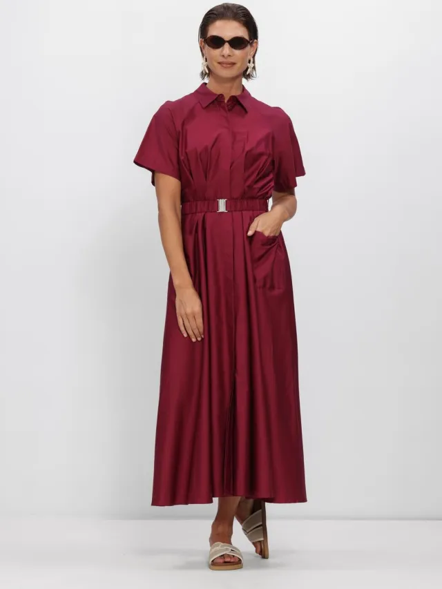 Y.A.S. YAS Dames Jurken Yassimana Ss Long Dress - Bordeaux