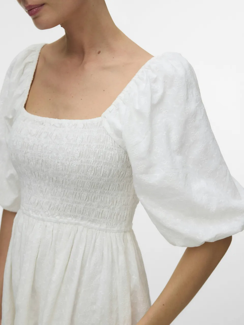 Aware mini jurk met borduursels - wit, foto 5