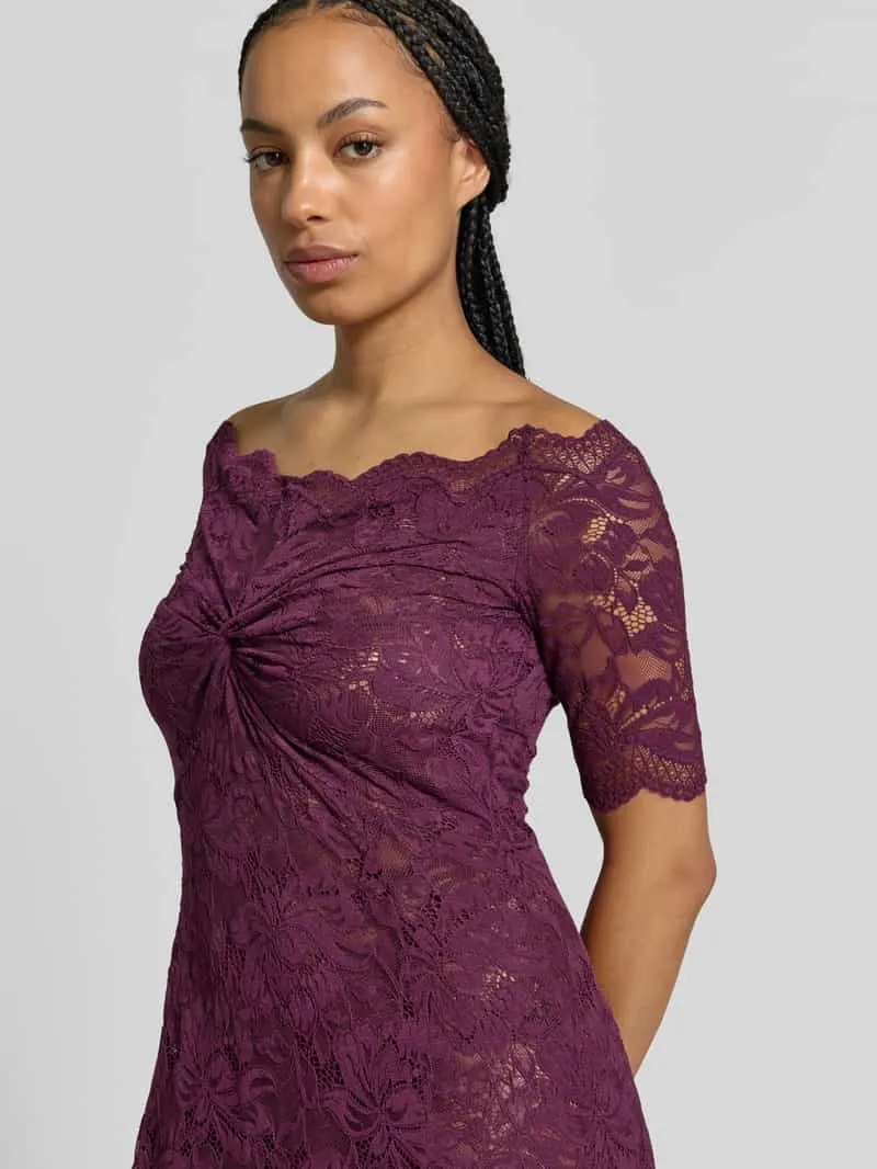 Rabanne Maxi-jurk met all-over kant paars, foto 3