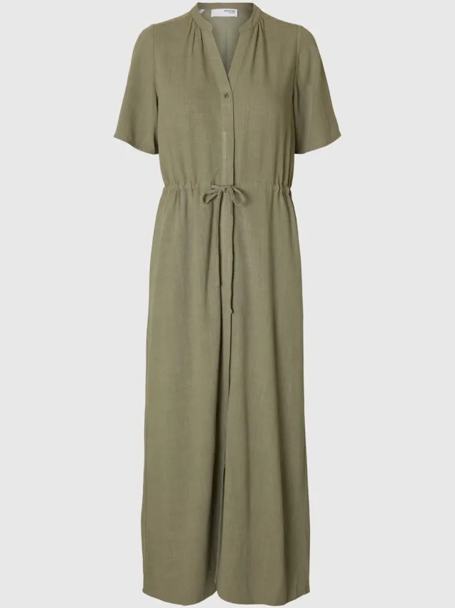 Selected Blousejurk Korte mouwen Vetiver
