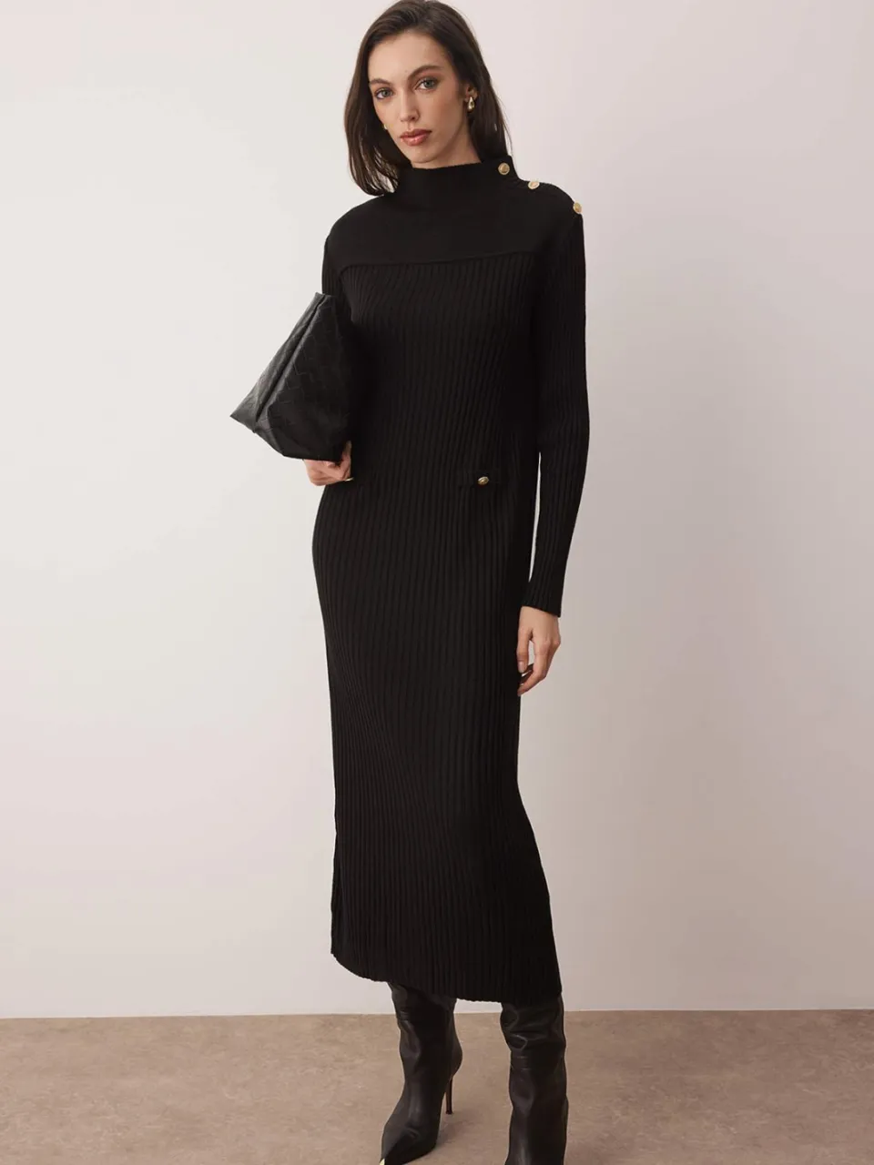 Trendyol Modest Dames Zwart Effen Maxi Lang Casual A-lijn Modest Jurken