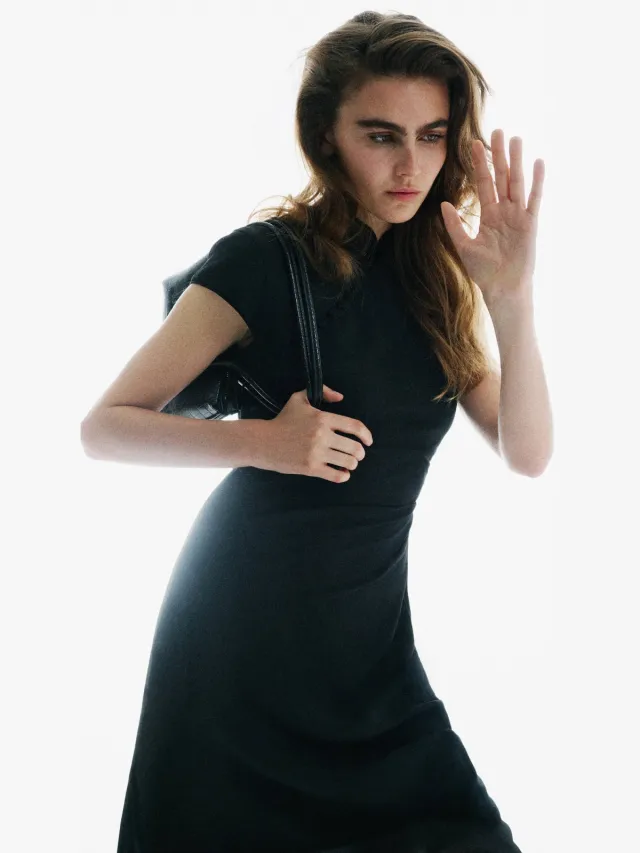 Mango midi jurk - zwart