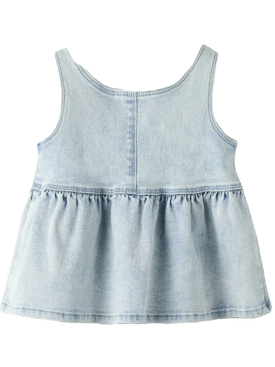 Lil' Atelier mouwloze top light blue denim, foto 4