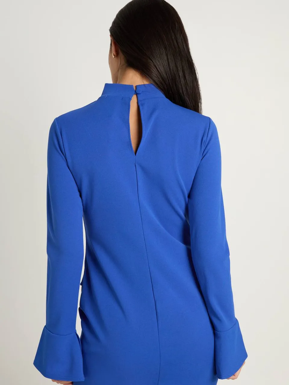 boohoo Dames Crepe Mini-jurk Met Hoge Hals En Zakdetail kobaltblauw, foto 3