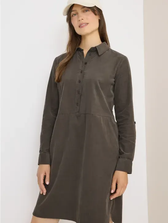 cecil Corduroy jurk in effen kleur Bruin