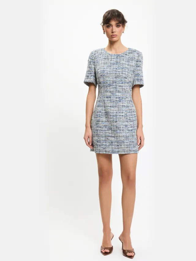 BENU Tweed jurk Blauw