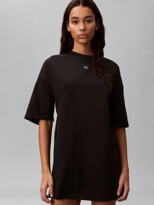 Calvin Klein JEANS korte T-shirtjurk zwart