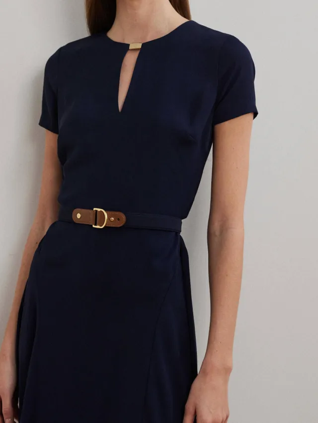 Lauren Ralph Lauren midi jurk donkerblauw