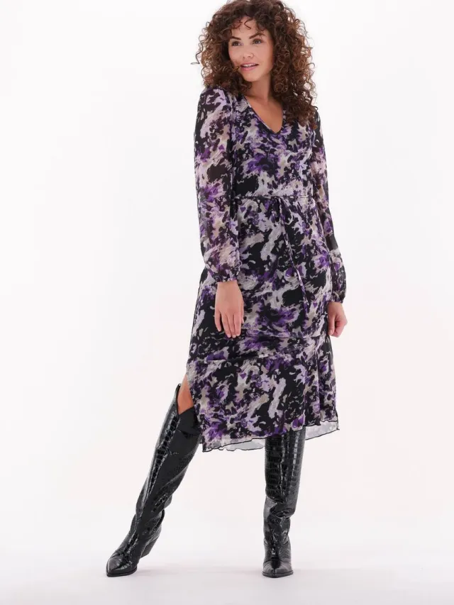 Freebird Malia Ls Dress Jurken Dames - Rok - Jurk - Paars Lila