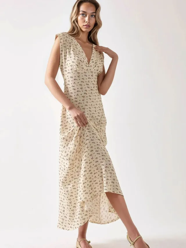Hiccup Floral V-hals Midi Jurk veelkleurig