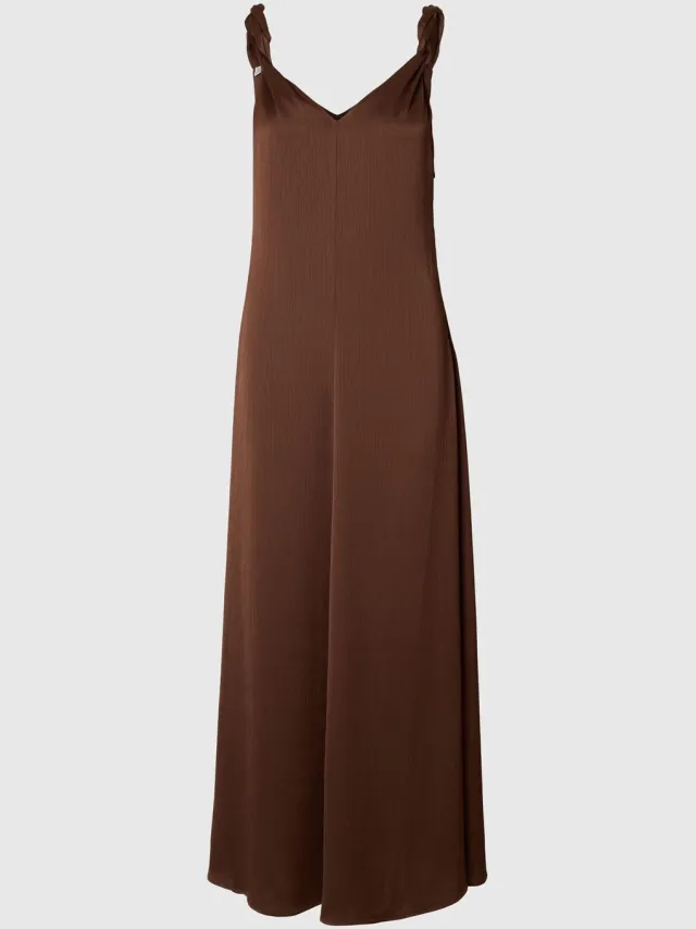 Selected Maxi jurk Mouwloos Chestnut