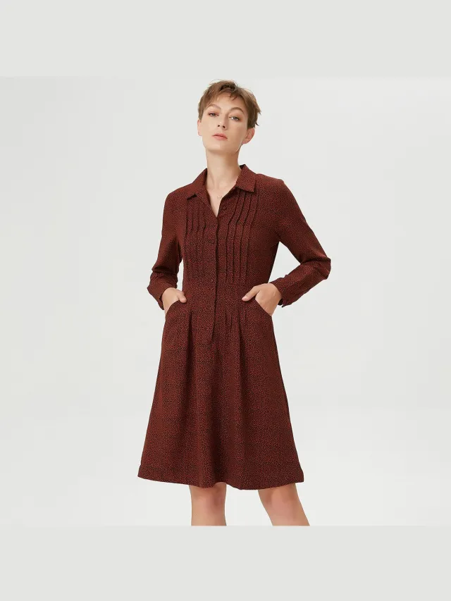 S&J Weekends Religieuze vouwjurk 'met een buste en gedrukte Liberty Micro Rood