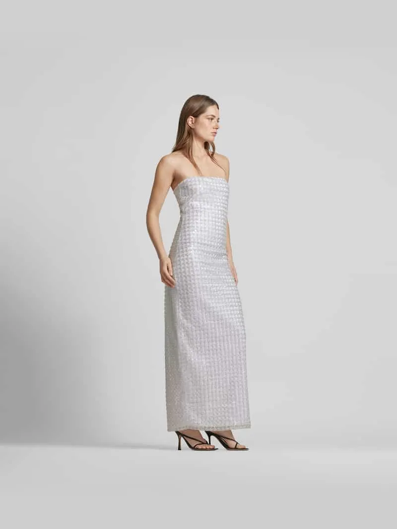 Rotate Off shoulder-jurk met siersteentjes wit, foto 4