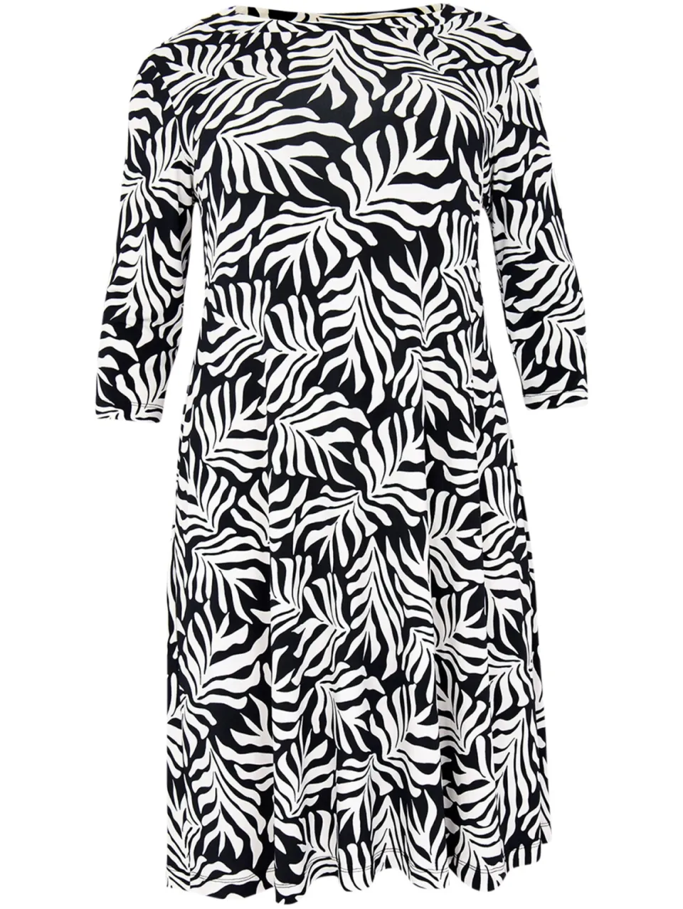 Yoek Jurk met boothals SEA LEAF | Zwart, foto 3