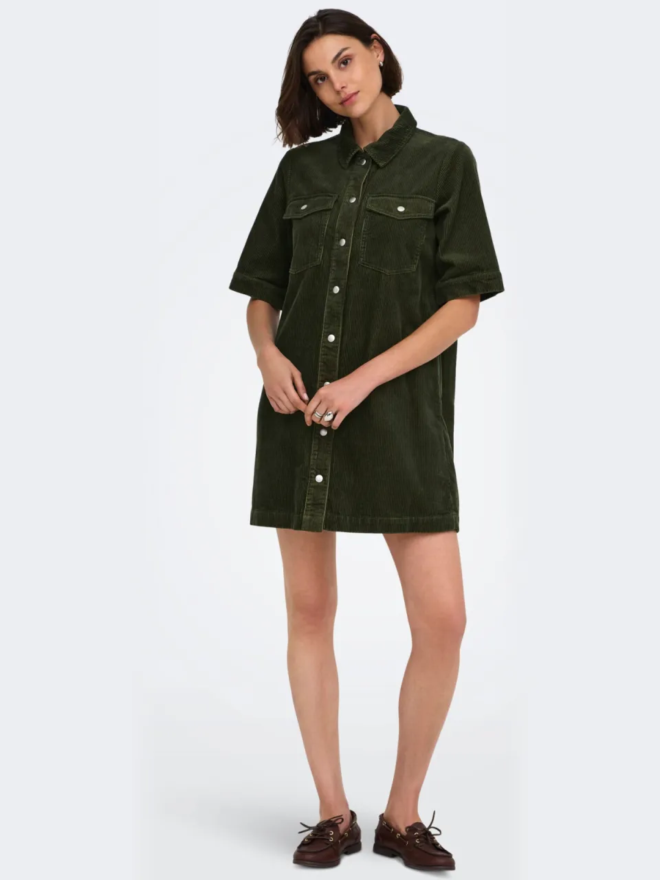 JDY corduroy blousejurk - groen, foto 3