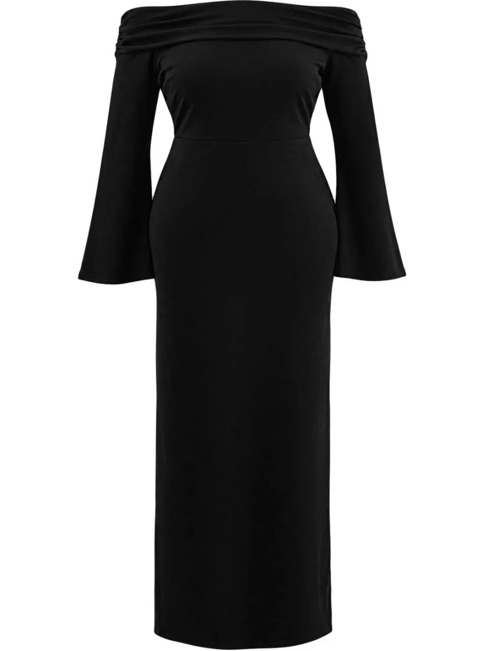 Trendyol Curve Dames Zwart Effen Maxi Lang Shift-model Grote maten Jurk