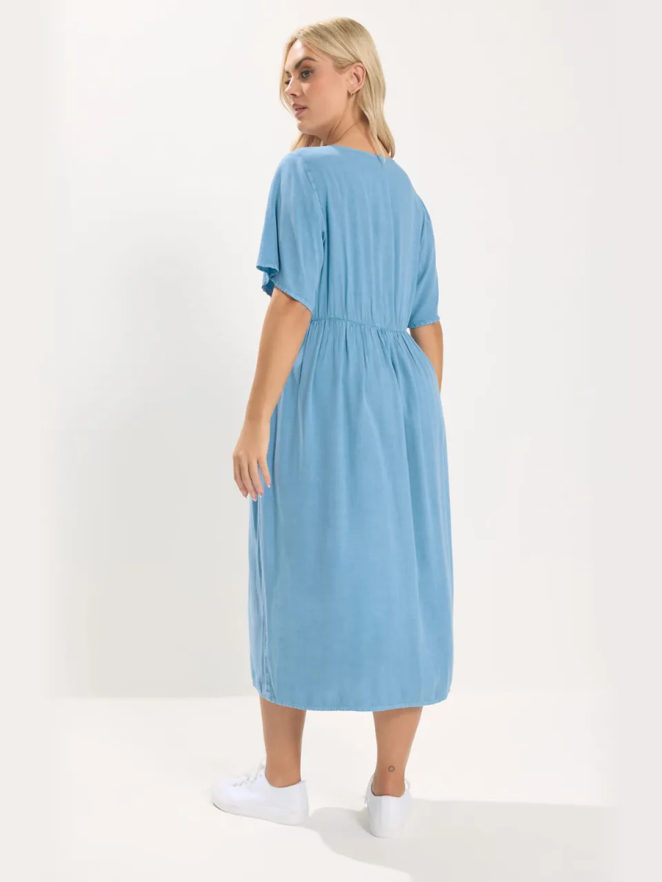 Yours Blauwe Chambray Maxitheejurk-68, foto 3